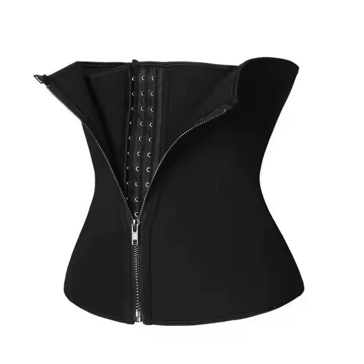 Double Closure Waist Trainer Corset with Zipper & Hooks – Adjustable Tummy Control Belt for Women (Multiple Colors)