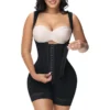 Inner Buckle and Outer Zipper Closure Tummy Tuck Compression Shapewear for Women